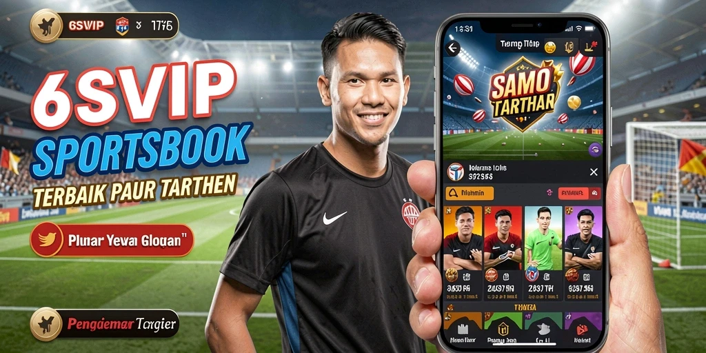 Screenshot utama menampilkan tampilan menarik dari aplikasi Sportsbook 6SVIP.
