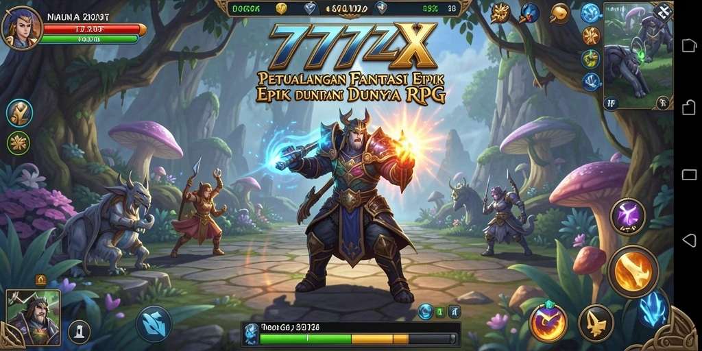 Tampilan gameplay epik di dunia fantasi 777ZX.