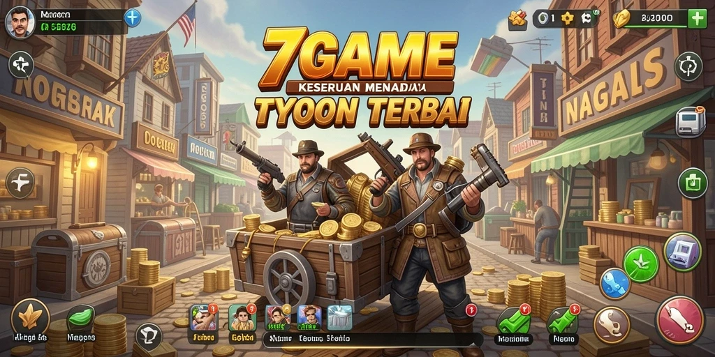 Tangkapan layar utama 7GAME menampilkan keseruan gameplay Tycoon.