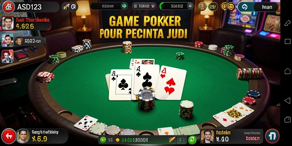 Tampilan menarik dari gameplay Poker di ASD123.
