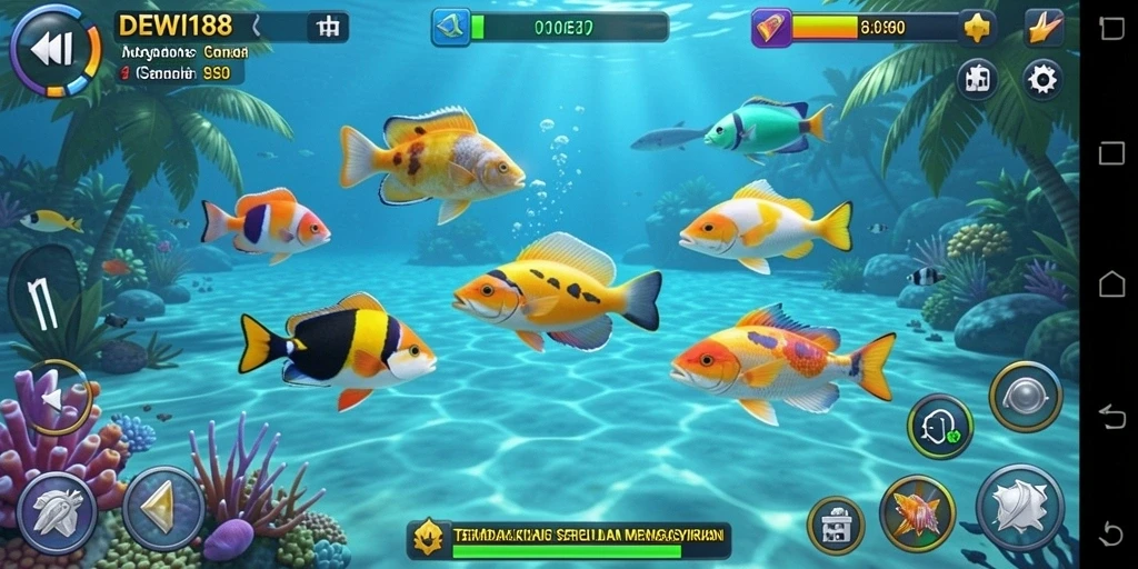 Gameplay seru menembak ikan dalam DEWI188.