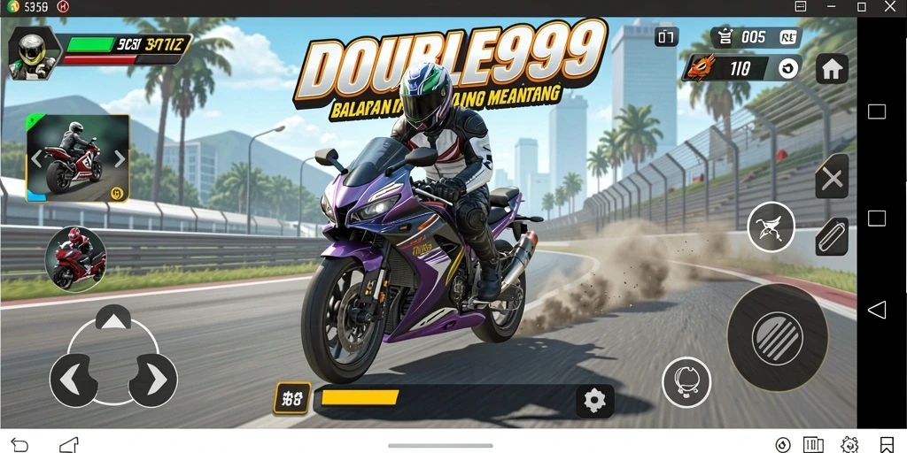 Gameplay mendebarkan dalam balapan motor yang penuh aksi.