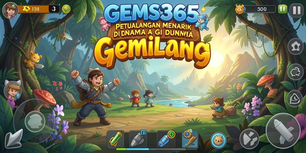 Tampilan menakjubkan dari gameplay petualangan GEMS365.