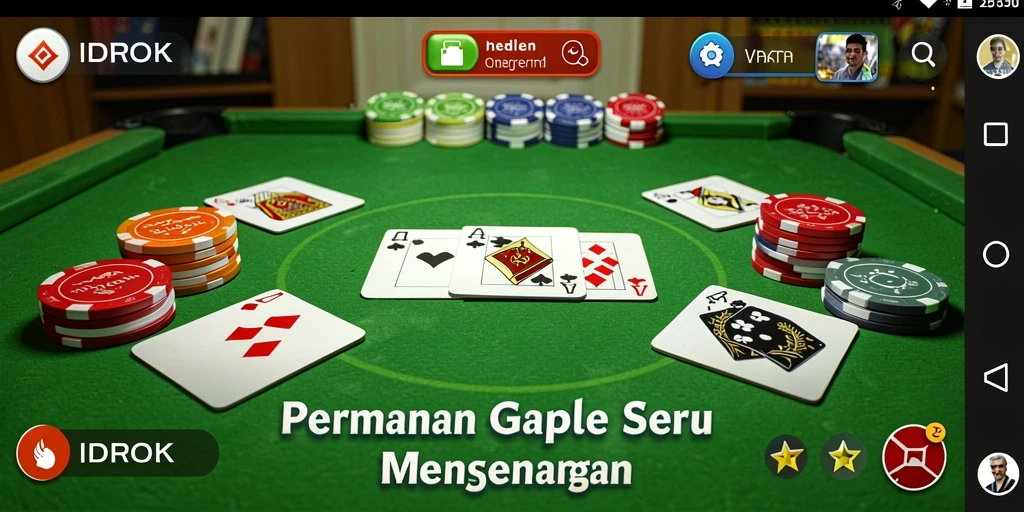 Tampilan gameplay seru dalam permainan Gaple IDROK.