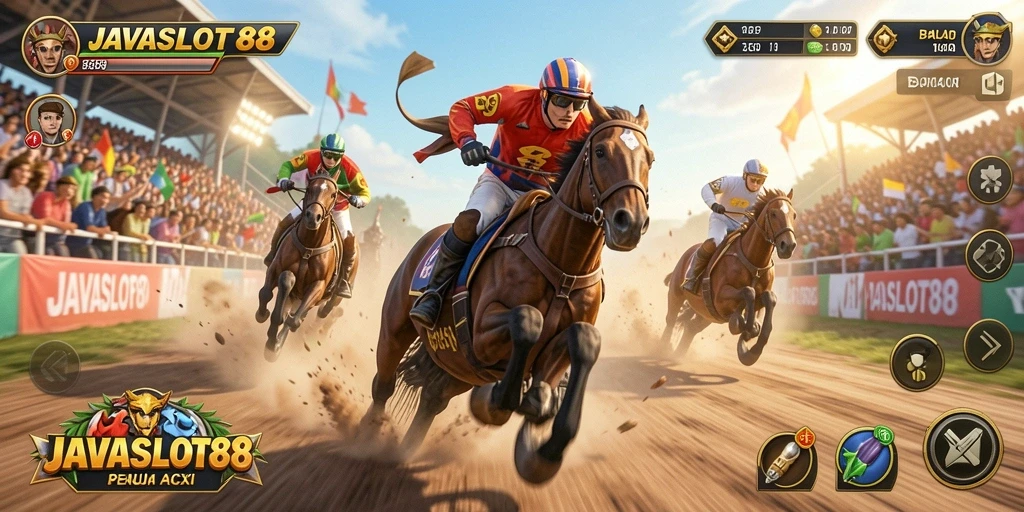 Tampilan menarik dari gameplay balap yang mendebarkan.