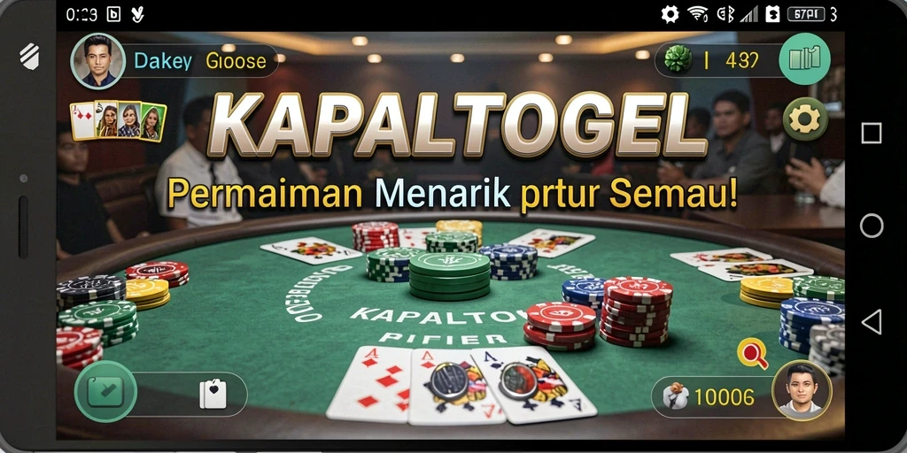 Screenshot gameplay KAPALTOGEL menampilkan aksi poker yang seru.