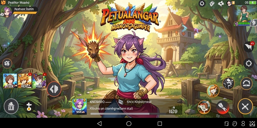 Tampilan visual gameplay KNO89 yang penuh aksi dan karakter anime.
