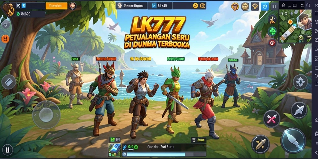 Screenshot gameplay LK777 yang menampilkan petualangan di dunia terbuka.