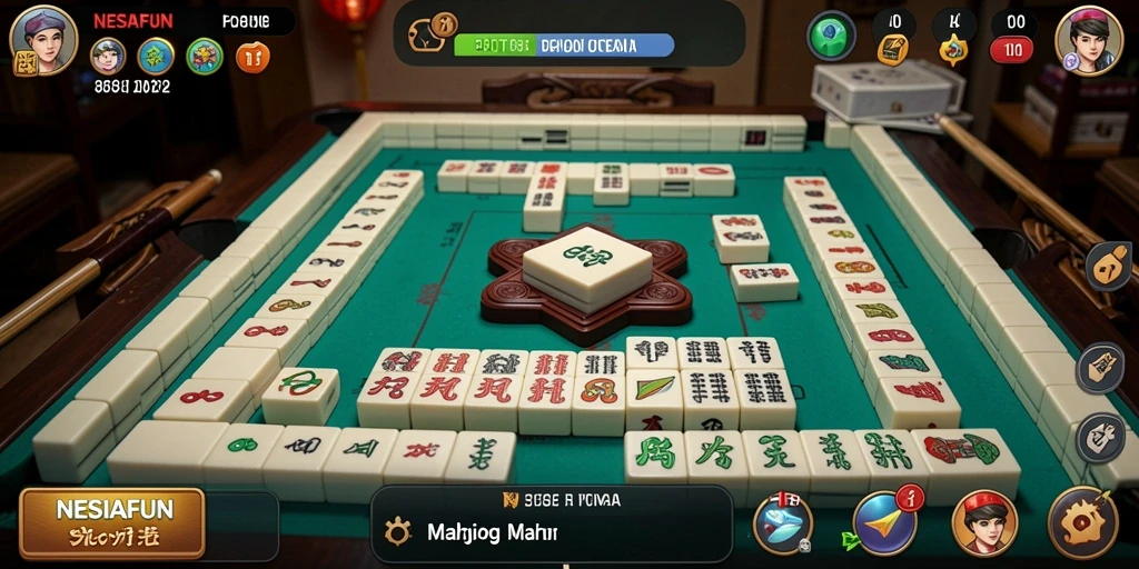 Gameplay Mahjong yang mendebarkan dan penuh tantangan.