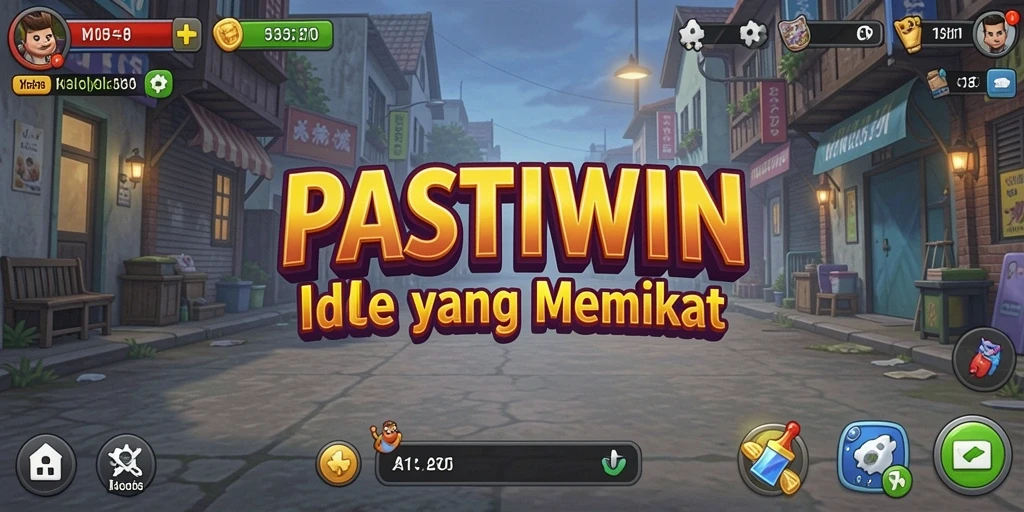 Screenshot gameplay PASTIWIN yang menunjukkan kemajuan pengumpulan sumber daya.