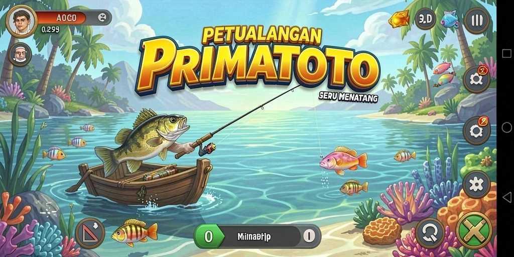 Tangkapan ikan yang menakjubkan dalam gameplay PRIMATOTO.