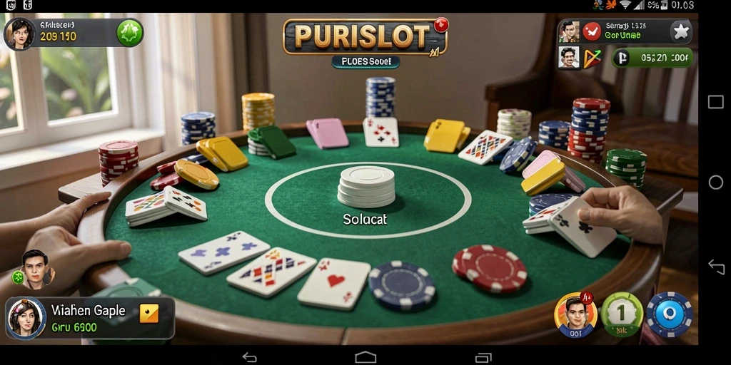 Tampilan seru gameplay Gaple di PURISLOT.