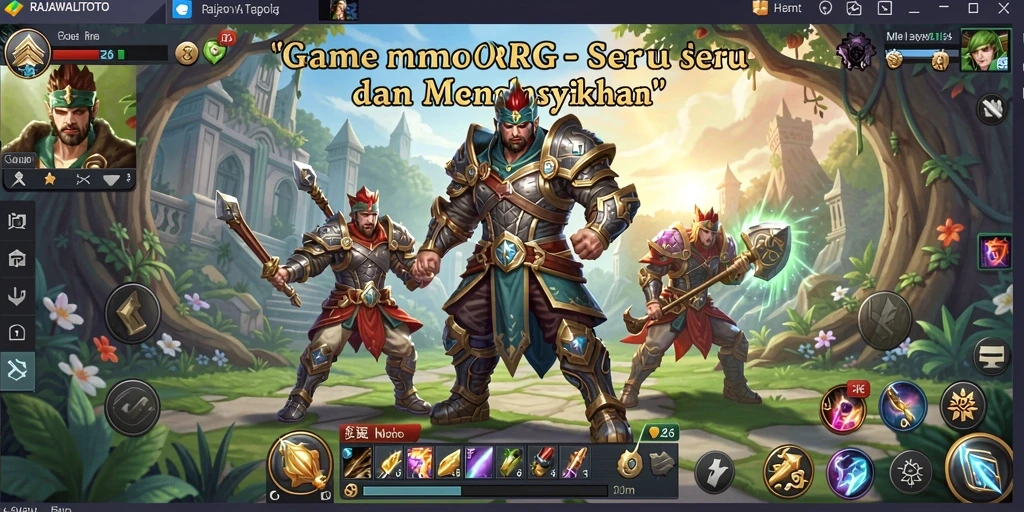 Tampilan gameplay seru dalam RAJAWALITOTO, dunia fantasi yang memukau.