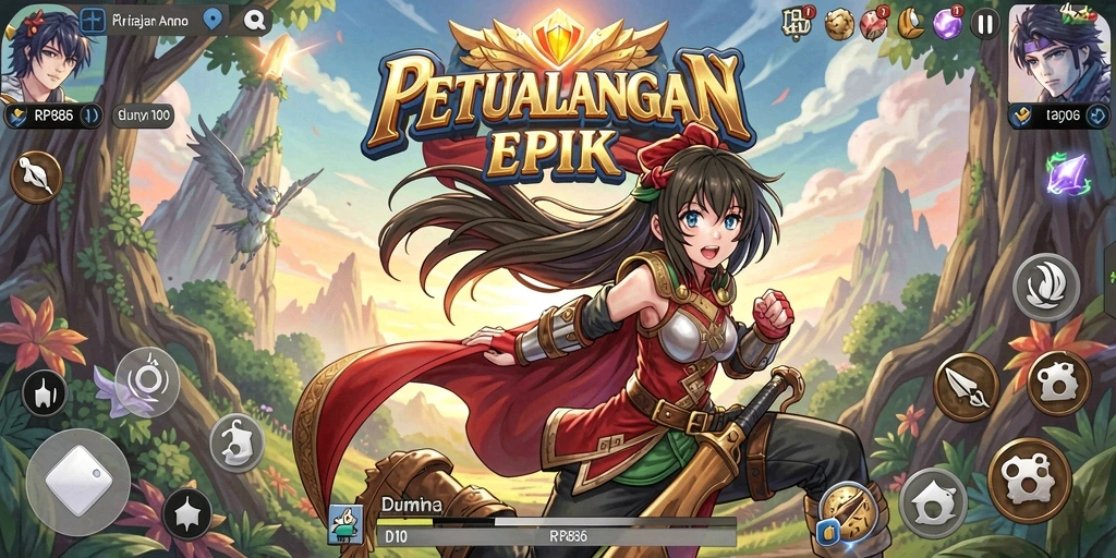 Tampilan gameplay RP886 yang penuh warna dan dinamis.