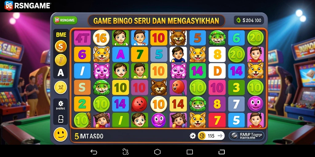 Tampilan dari gameplay RSNGAME dengan kartu Bingo yang menarik.