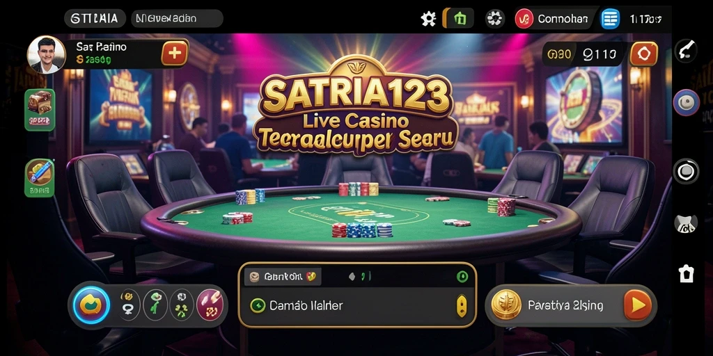 Tampilan gameplay Live Casino yang seru dan interaktif di SATRIA123.