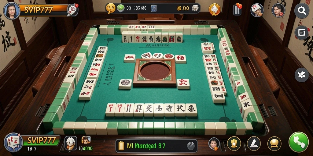Tampilan gameplay interaktif dari SVIP777 dengan ubin Mahjong.