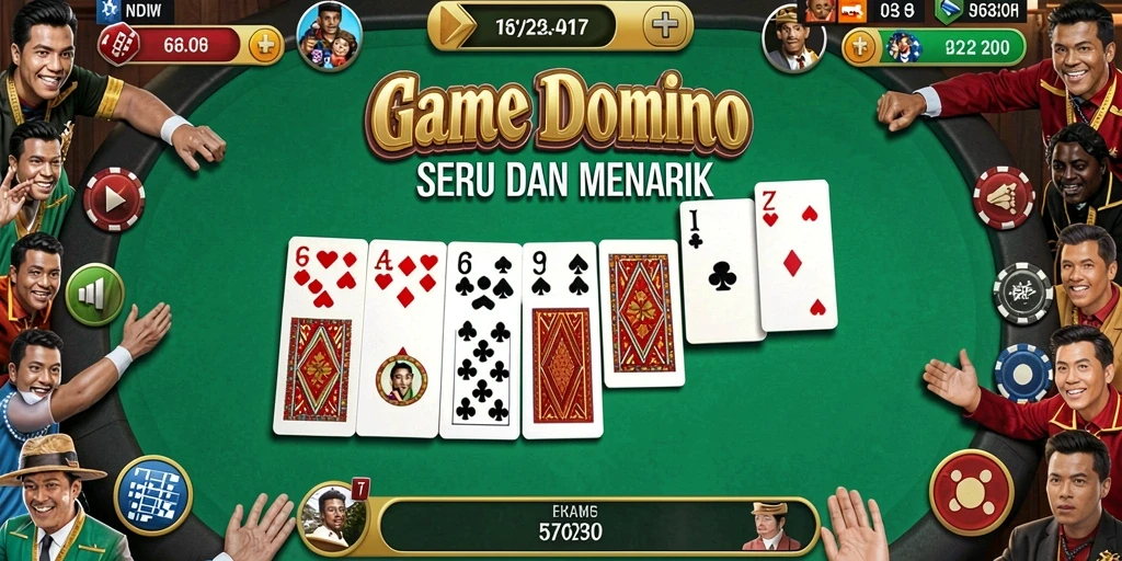 Tampilan menarik dari gameplay seru dalam permainan Domino.