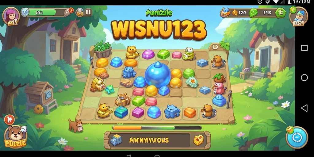 Screenshot gameplay WISNU123 menampilkan tantangan Puzzle yang mengasyikkan.