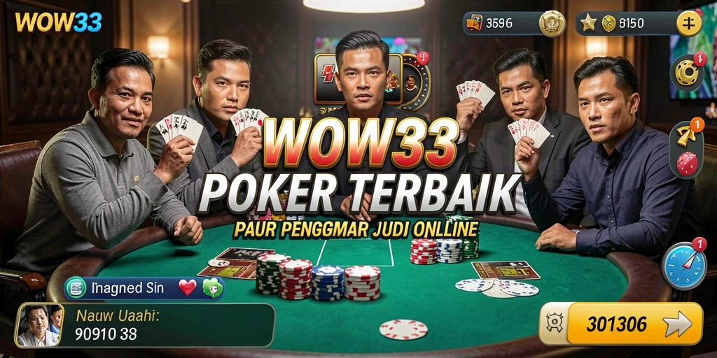 Screenshot WOW33 menampilkan aksi seru permainan Poker.